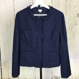 Daniel Cremieux Tweed-Style Fringe Blazer